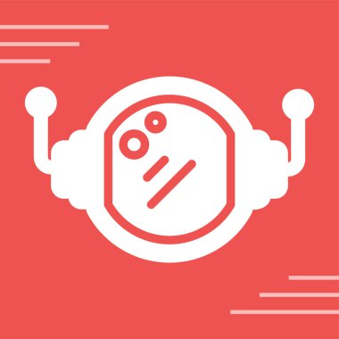 Astronot ya da kozmonot kask ikonu vektör çizimi. Beyaz üzerine izole edilmiş bilim alanı galaksisinin basit etiket logosu.