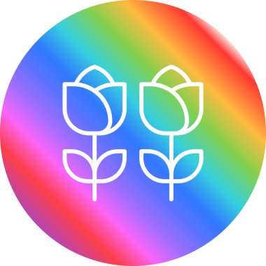 Gül web simgesi, basit vektör illüstrasyonu