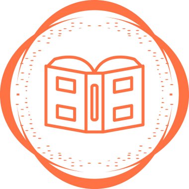 Kitap web simgesi aç, basit illüstrasyon