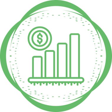 Dolar sembollü büyüme grafiği, vektör illüstrasyonu