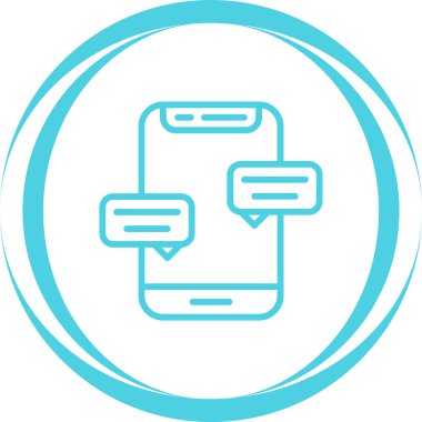 Mobil sohbet simgesi vektör illüstrasyonu 