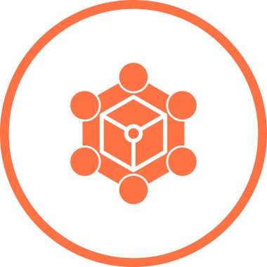 Blockchain ağı. Web simgesi basit illüstrasyon 