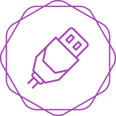 usb kablo simgesi, vektör illüstrasyonu basit tasarım