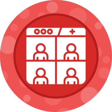 Web Konferansı ikon vektör illüstrasyonu