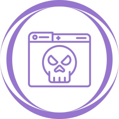 kafatası ikonu teknolojisi uyarı vektörü çizimi