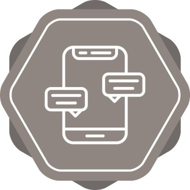 Mobil sohbet simgesi vektör illüstrasyonu 