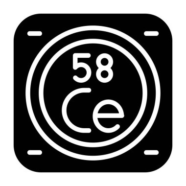 Periyodik tablonun kimyasal elementinin web illüstrasyonu