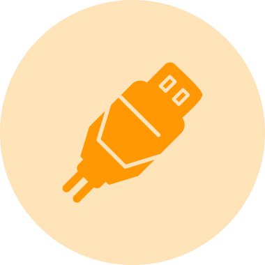 usb kablo simgesi, vektör illüstrasyonu basit tasarım
