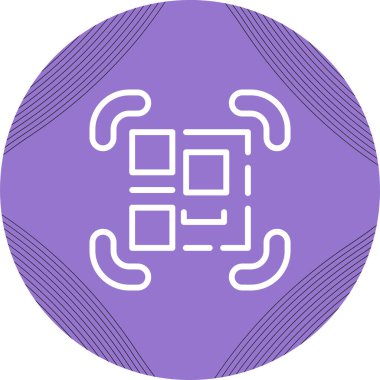 QR kod tarayıcı simgesi, basit vektör illüstrasyonu