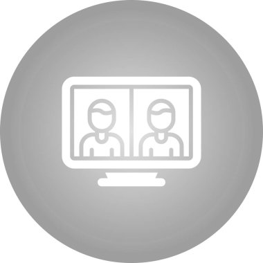 Telepresence simgesinin vektör illüstrasyonu 