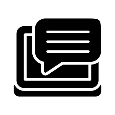 Canlı sohbet. Web simgesi vektör illüstrasyonu