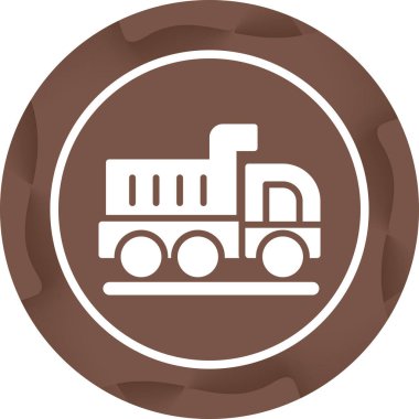 Kamyon web simgesini boşalt, vektör illüstrasyonu