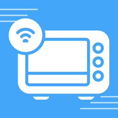 Smart Oven web simgesi, basit vektör illüstrasyonu
