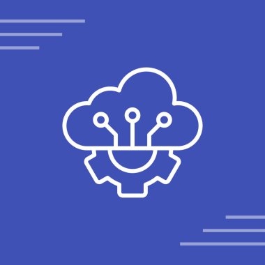 Servis simgesi olarak yazılım, vektör illüstrasyonu basit tasarım