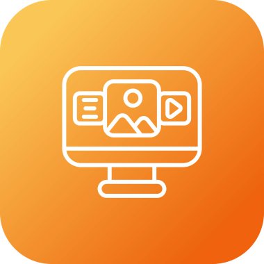 bilgisayar ekranı simgesi, vektör illüstrasyonu basit tasarım