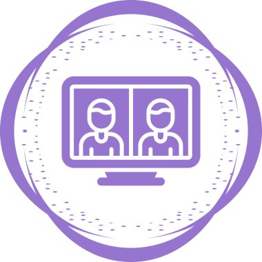 Telepresence simgesinin vektör illüstrasyonu 