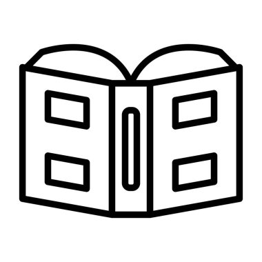 Kitap web simgesi aç, basit illüstrasyon