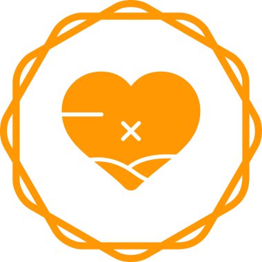 kalp ağı simgesi basit illüstrasyon 