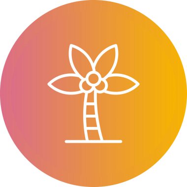 Palmiye ağacı, basit ikon vektör çizimi