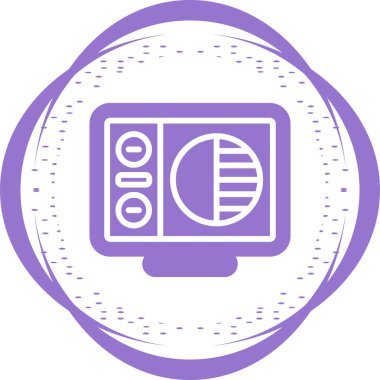 Masaüstü bilgisayar simgesi vektör çizimi 