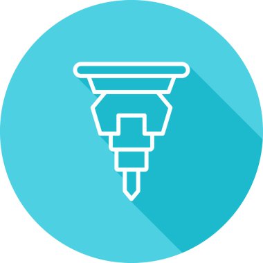 Diş matkabı olan dişler basit simge, web illüstrasyonu