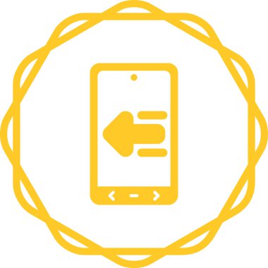 Sol oklu cep telefonu. Web simgesi vektör tasarımı