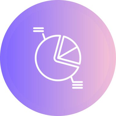 Pie Chart Simgesi modaya uygun düz stil. Web sitenizin tasarımı için grafik sembolü, logo, uygulama, UI. Vektör illüstrasyonu