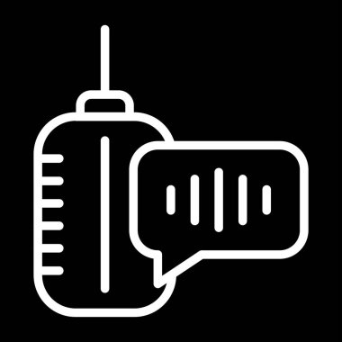 Mikrofon simgesi podcast konseptinin vektör illüstrasyonu