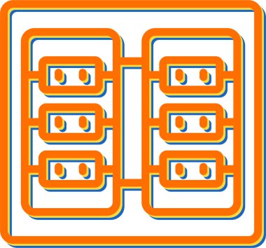 sunucu odası simgesi, vektör illüstrasyonu