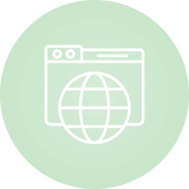 Web tarayıcı simgesi, vektör illüstrasyonu basit tasarım