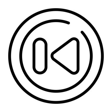 vector illustration,  Rewind Circle Icon