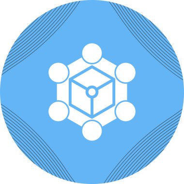 Blockchain ağı. Web simgesi basit illüstrasyon 