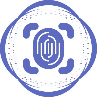 Parmak izi tarayıcısı. Web simgesi basit illüstrasyon