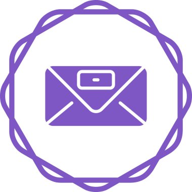 Damga simgesiyle Zarfın vektör illüstrasyonu