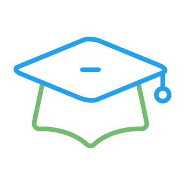 mezuniyet başlığı simgesi web basit illüstrasyon