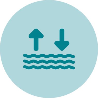 Dalgalar yukarı ve aşağı oklarla. Web simgesi basit illüstrasyon