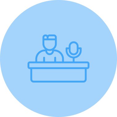 Podcast sunucu simgesinin vektör illüstrasyonu