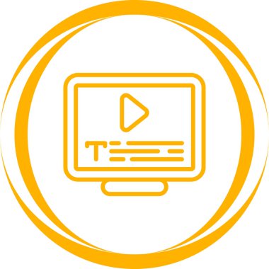 altyazı simgesi. Beyaz arkaplanda izole edilmiş doğrusal biçim işareti. Vektör illüstrasyonu.