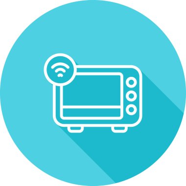 Smart Oven web simgesi, basit vektör illüstrasyonu
