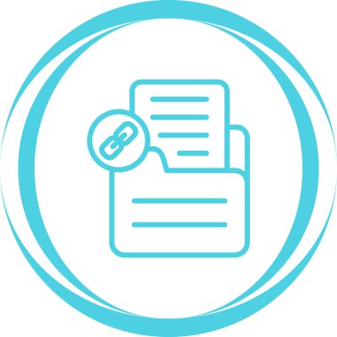 Belge Bağlantı simgesi, vektör illüstrasyonu basit tasarım