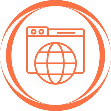 Web tarayıcı simgesi, vektör illüstrasyonu basit tasarım