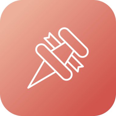 Kurdele simgesi, sosyal medya, Instagram pin sembolü, vektör illüstrasyonlu raptiye 