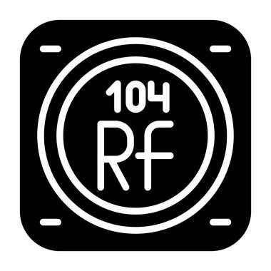 Rutherfordio kimyasal element, web illüstrasyon simgesi