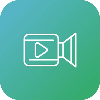 video kamera simgesi, vektör illüstrasyonu  