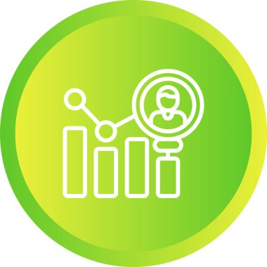 Müşteri analizi çizgisi simgesi, vektör illüstrasyonu