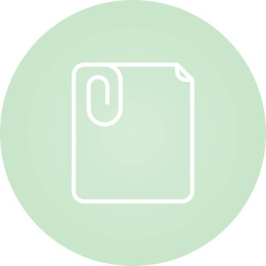 Kağıt ataç kağıt simgesi, vektör illüstrasyonu 