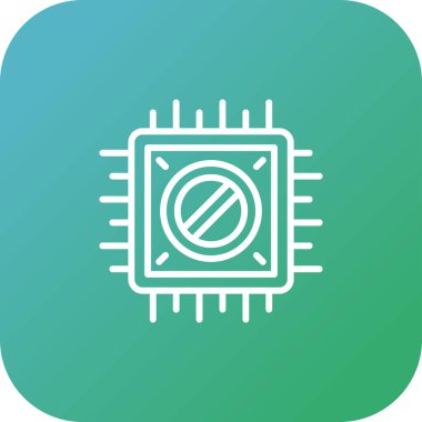 Çip web simgesi, basit vektör illüstrasyonu