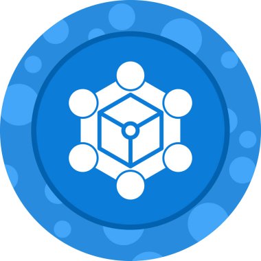 Blockchain ağı. Web simgesi basit illüstrasyon 