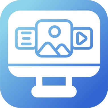 bilgisayar ekranı simgesi, vektör illüstrasyonu basit tasarım