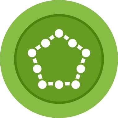 Yuvarlak köşeli altı köşeli simge ana hatlı vektör çizimi düz resim biçimi